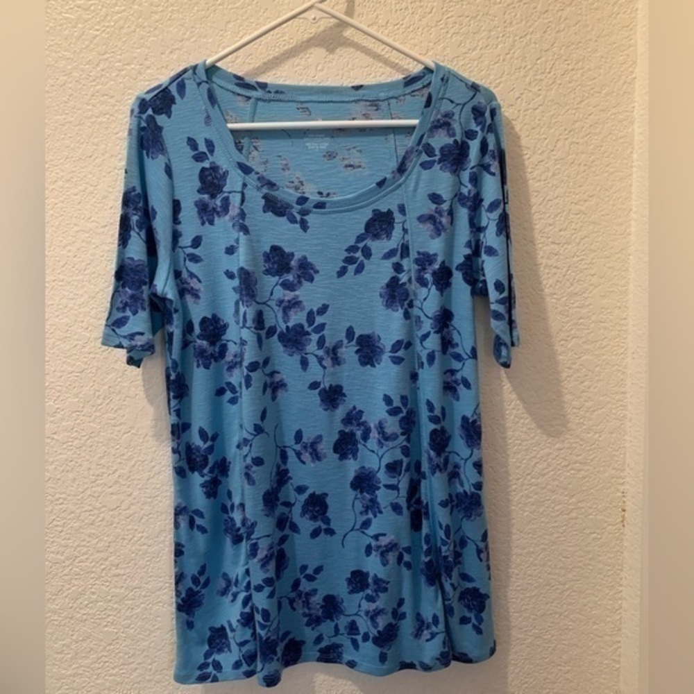 J Jill Pima Cotton floral top - Picture 2 of 10